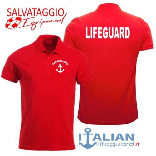 italian-lifeguard-polo-uomo-rossa-lifeguard-ancora