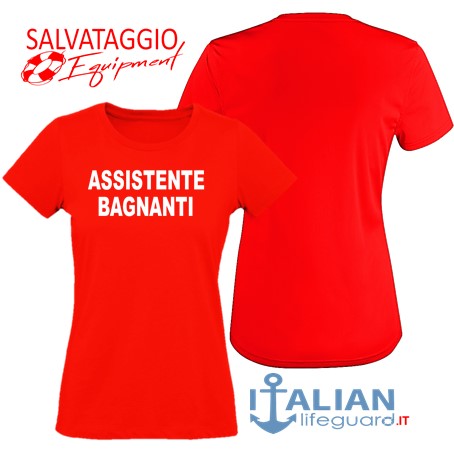 italian-lifeguard-t-shirt-donna-rossa-assistente bagnanti-f
