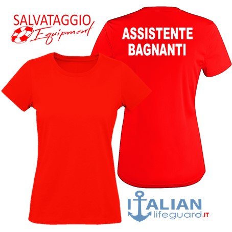 italian-lifeguard-t-shirt-donna-rossa-assistente bagnanti-r