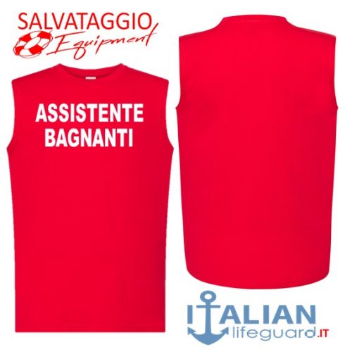 italian-lifeguard-t-shirt-smanicato-uomo-rossa-assistente bagnanti f